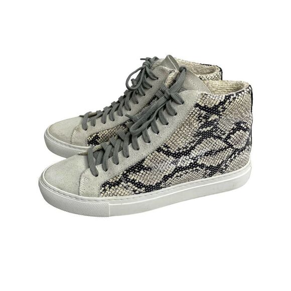 P448 Star2.0 mid top leather Sneakers in Silver‎ Python Sz 37 - Picture 2 of 11